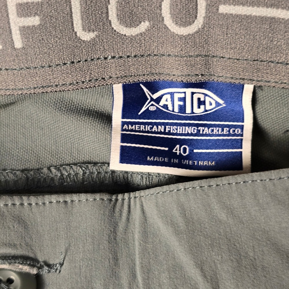 AFTCO Mens Gray Fishing Cargo Pants Size 40 Nylon Spandex Outdoor Hiking Pockets - Picture 3 of 12